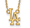 14k Yellow Gold 1/2in Los Angeles Dodgers LA Pendant on 18in Chain