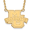 Marquette University Logo Necklace 3/4in 10k Yellow Gold