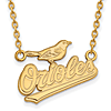 10k Yellow Gold 1/2in Baltimore Orioles Pendant on 18in Chain