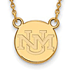 14k Yellow Gold University of New Mexico Petite Disc Necklace