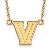Villanova University V Necklace 1/2in 10k Yellow Gold