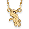 14kt Yellow Gold 1/2in Chicago White Sox Logo Pendant on 18in Chain
