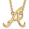 14kt Yellow Gold 3/4in Atlanta Braves A Pendant on 18in Chain