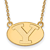 14k Yellow Gold Brigham Young University BYU Necklace 1/2in