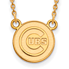 10kt Yellow Gold 1/2in Chicago Cubs Logo Pendant on 18in Chain