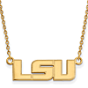 14kt Yellow Gold 3/8in LSU Pendant with 18in Chain