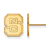 North Carolina State Univ. Logo Small Post Earrings 14k Yellow Gold
