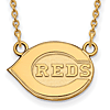 10k Yellow Gold Cincinnati Reds Logo Pendant on 18in Chain