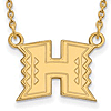 University of Hawaii Small H Necklace 10k Yellow Gold