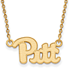 10k Yellow Gold 1/2in Pitt Pendant with 18in Chain