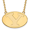 Brigham Young University Oval Necklace 3/4in 14k Yellow Gold