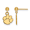 14kt Yellow Gold Clemson University Logo Dangle Ball Earrings