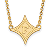 14k Yellow Gold Furman University Diamond Pendant with 18in Chain
