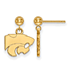 14k Yellow Gold Kansas State University Dangle Ball Earrings
