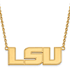 14kt Yellow Gold 5/8in LSU Pendant with 18in Chain
