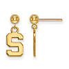 14kt Yellow Gold Michigan State University Logo Dangle Ball Earrings