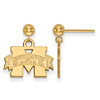 14k Yellow Gold Mississippi State University Dangle Ball Earrings
