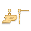 14k Yellow Gold Purdue University P Dangle Earrings