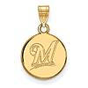 10k Yellow Gold 3/8in Round Milwaukee Brewers Pendant