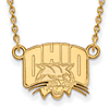 Ohio University Logo Necklace 1/2in 14k Yellow Gold