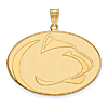 14kt Yellow Gold 1in Penn State University Oval Pendant