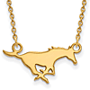 14k Yellow Gold Southern Methodist University Mustang Necklace 3/4in
