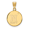 United States Naval Academy Disc Pendant 5/8in 14k Yellow Gold