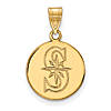 14k Yellow Gold 5/8in Round Seattle Mariners S Pendant