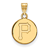10k Yellow Gold 1/2in Pittsburgh Pirates Disc Pendant