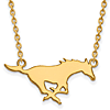 Southern Methodist University Mustang Necklace 10k Yellow Gold