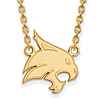 Texas State University Logo Necklace 3/4in 14k Yellow Gold