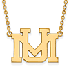 University of Montana UM Necklace 3/4in 10k Yellow Gold