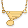 14k Yellow Gold Small St. Louis Blues Pendant with 18in Chain