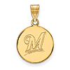 14k Yellow Gold 5/8in Round Milwaukee Brewers Pendant