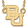 10k Yellow Gold Small Baylor University Pendant with 18in Chain
