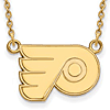 10k Yellow Gold Small Philadelphia Flyers Pendant with 18in Chain