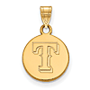 14k Yellow Gold 1/2in Texas Rangers Round Pendant