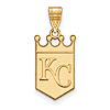 14kt Yellow Gold 3/4in Kansas City Royals Crown Pendant