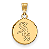 10kt Yellow Gold 1/2in Chicago White Sox Round Pendant