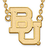 14k Yellow Gold Baylor University Bears Pendant with 18in Chain