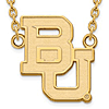 10k Yellow Gold Baylor University Bears Pendant with 18in Chain