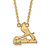14kt Yellow Gold 5/8in St. Louis Cardinals Pendant on 18in Chain