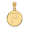 10k Yellow Gold 5/8in Pittsburgh Pirates Disc Pendant