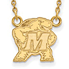 10k Yellow Gold Small University of Maryland Pendant with 18in Chain