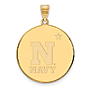 United States Naval Academy Disc Pendant 1in 14k Yellow Gold
