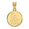 10k Yellow Gold 5/8in Los Angeles Dodgers Disc Pendant
