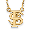 Florida State Univ. 1/2in FS Pendant on 18in Chain 10k Yellow Gold