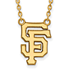 10kt Yellow Gold 5/8in San Francisco Giants SF Pendant on 18in Chain