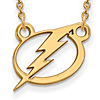 10k Yellow Gold Small Tampa Bay Lightning Pendant with 18in Chain