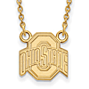 Ohio State University Logo Pendant Necklace Small 10k Yellow Gold